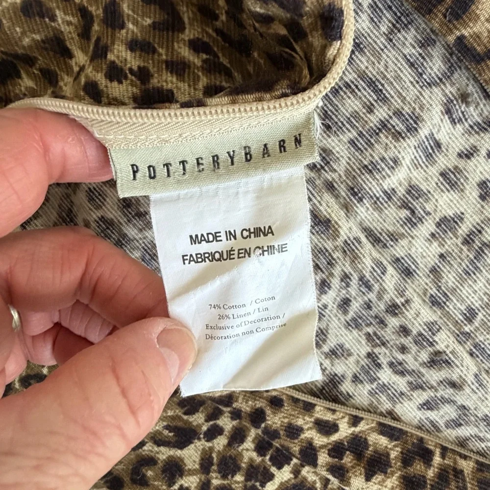 Pottery Barn Leopard Print Accent Pillow 24x24
